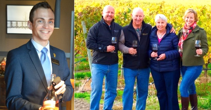 <who>Photo credit: Facebook, Burrowing Owl website, UncorkBC website, LaStella website and Devonia Coast website</who>Bram Bolwijn, above left, and the Wyse family, along with, below from left, Kayla Bordignon, Severine Pinte and Gina Haverstock also won Canadian Wine Industry Awards.