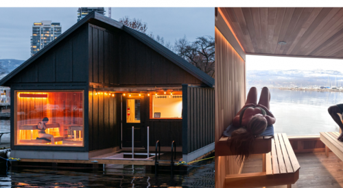 That fabulous floating sauna has popped up again on the downtown waterfront