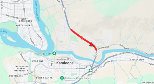 UPDATE: Northbound lane of Hwy 5 through Kamloops reopens