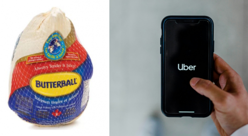 Really!? Who left the frozen turkey, trophy and aquarium fish in the Uber?