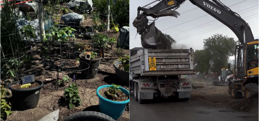 VIDEO: No more community garden at the rail trail encampment